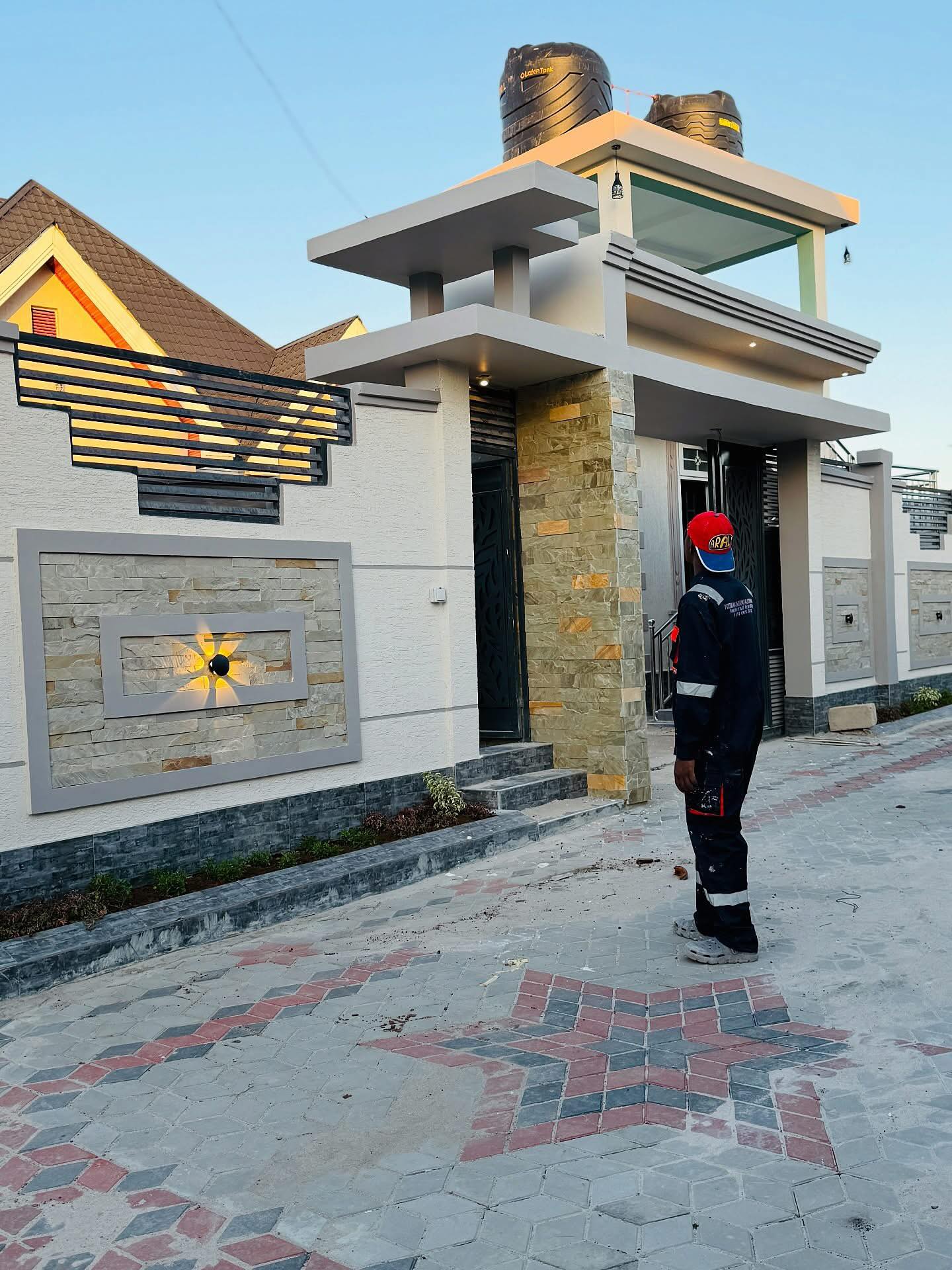 Modern Compound Perimeter Cladding with Integrated Lighting